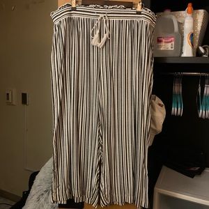 black & white striped pants